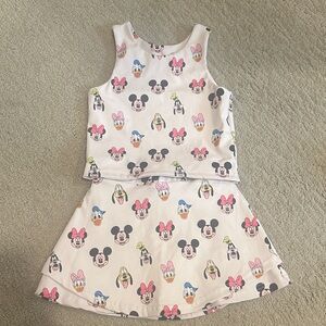Girls Disney Character Print Tank and Skort Set